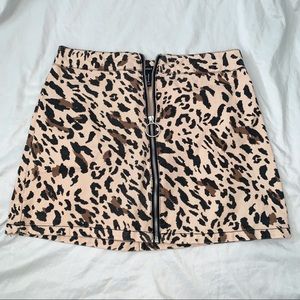 Cheetah Zip-Up Skirt